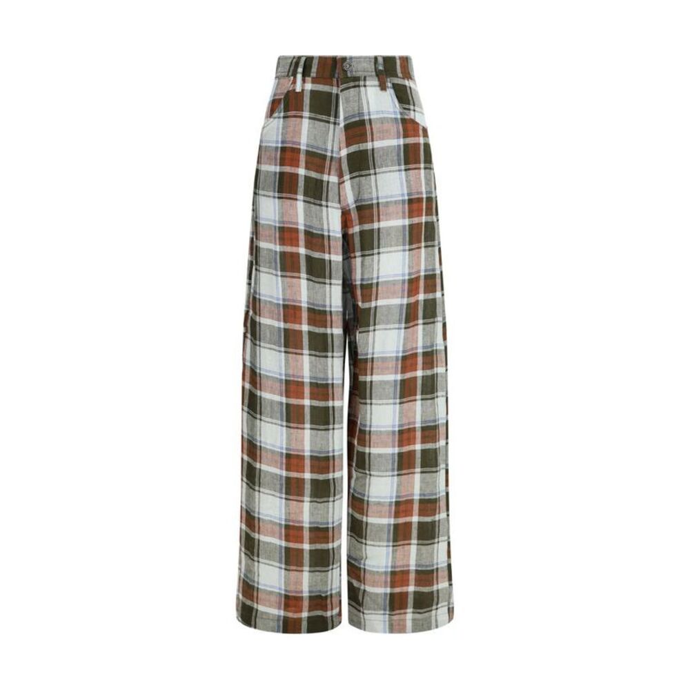 MARBELL Multicolor Linen Casual Women's Pants